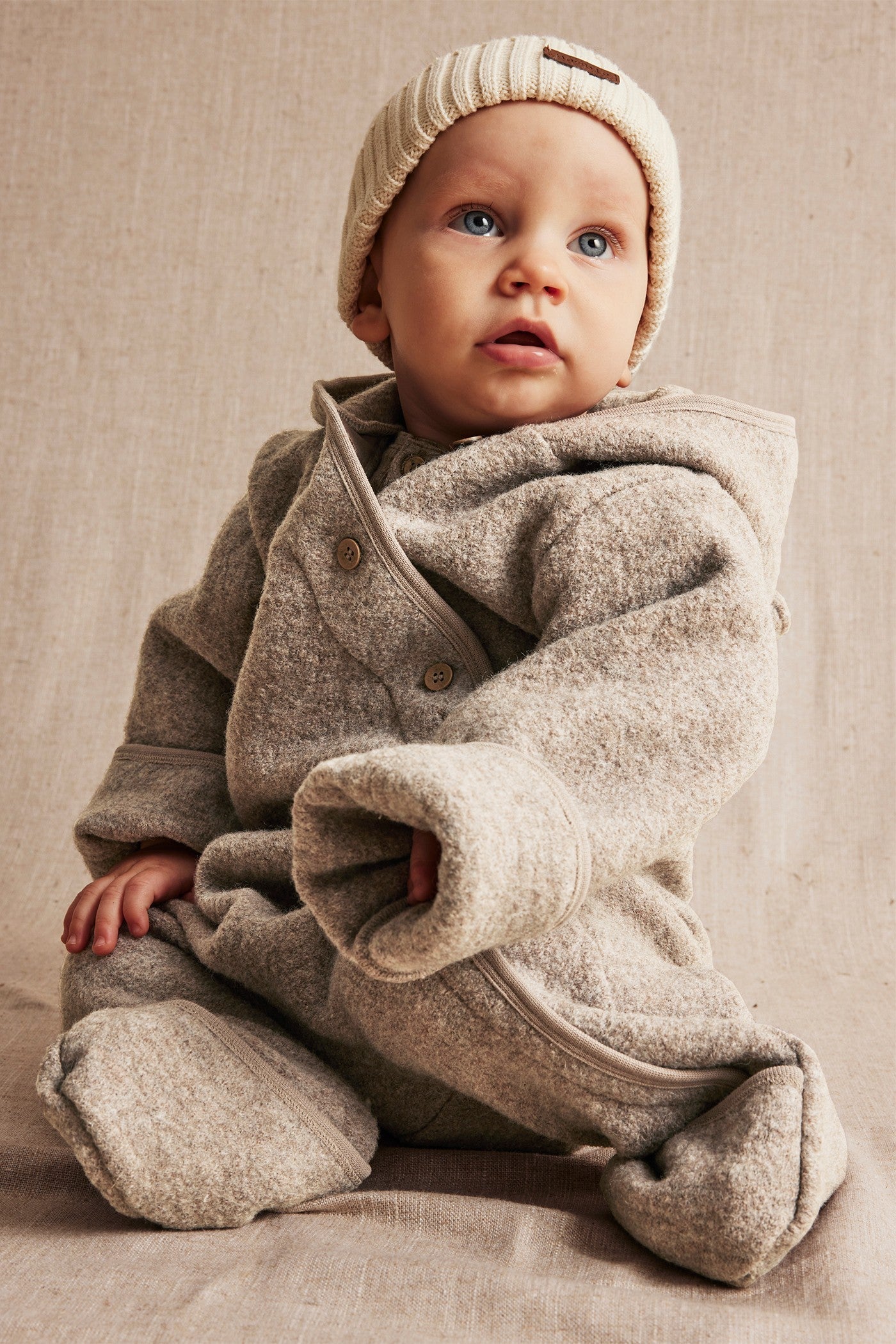 Baby beige wool-cashmere