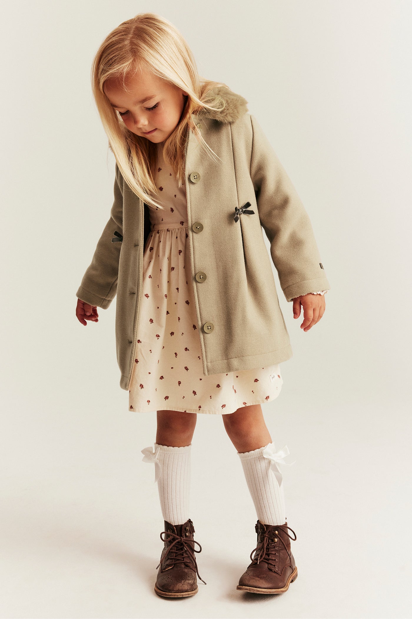 Baby beige wool & cashmere bonnet