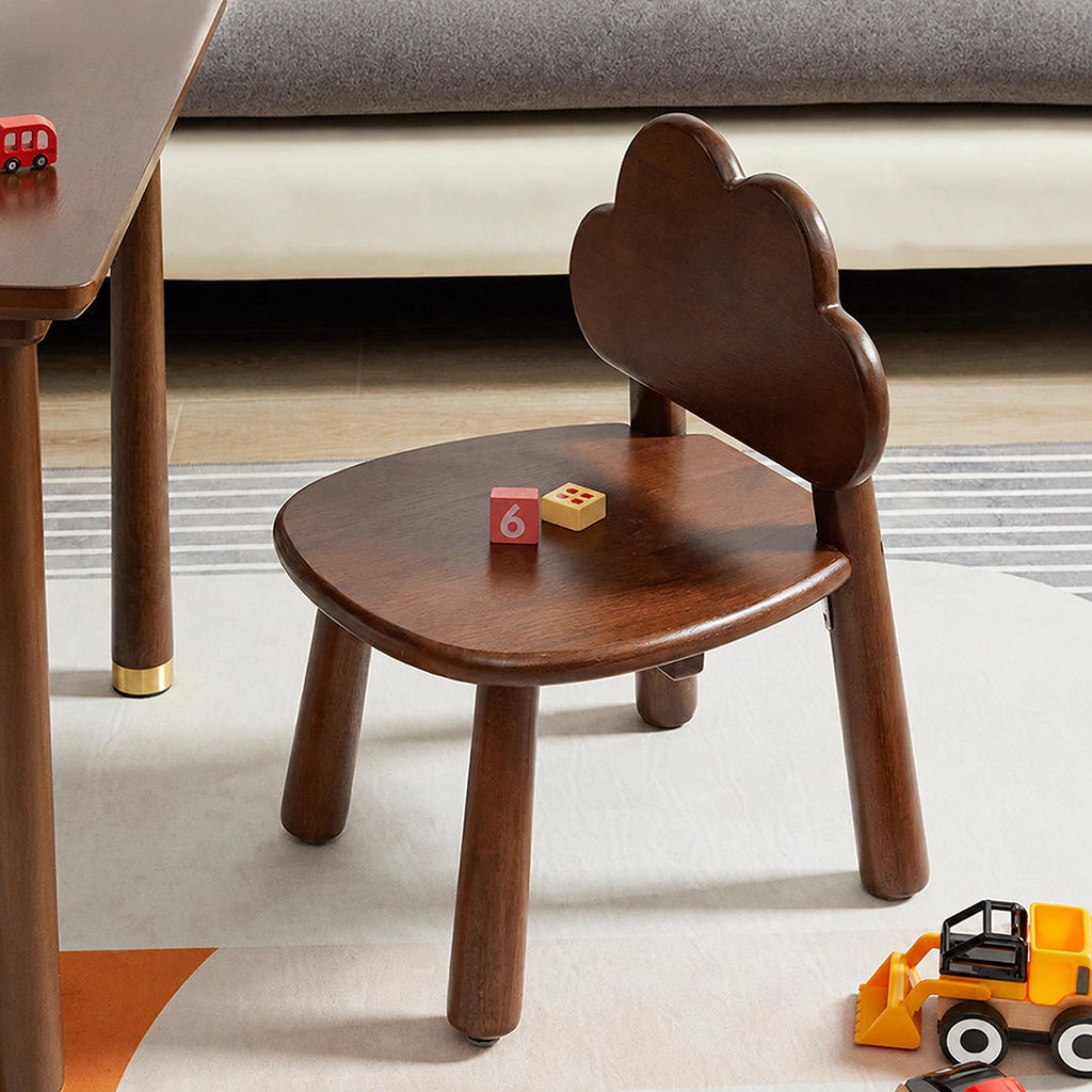 Cute Backrest Toddler Chair, Solid Rubber Wood - Image 2