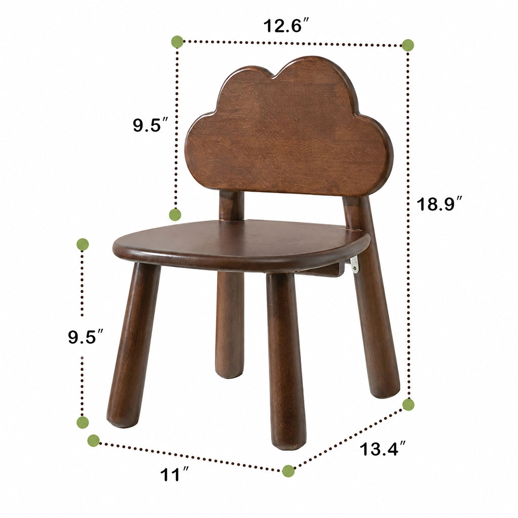Cute Backrest Toddler Chair, Solid Rubber Wood - Image 7