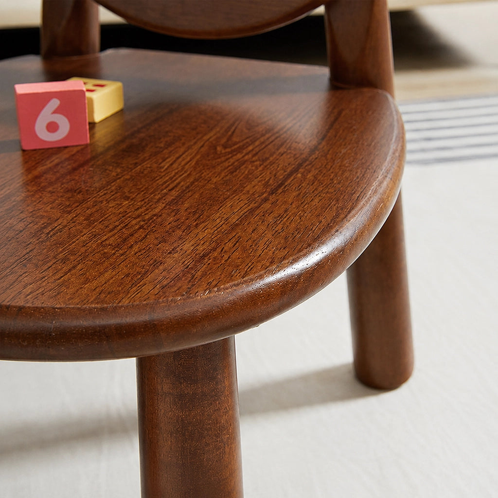 Cute Backrest Toddler Chair, Solid Rubber Wood - Image 6