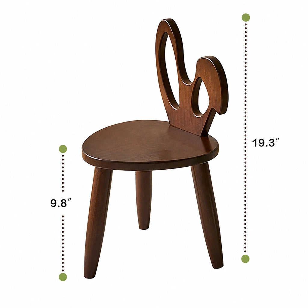 Cute Backrest Toddler Chair, Solid Rubber Wood - Image 9