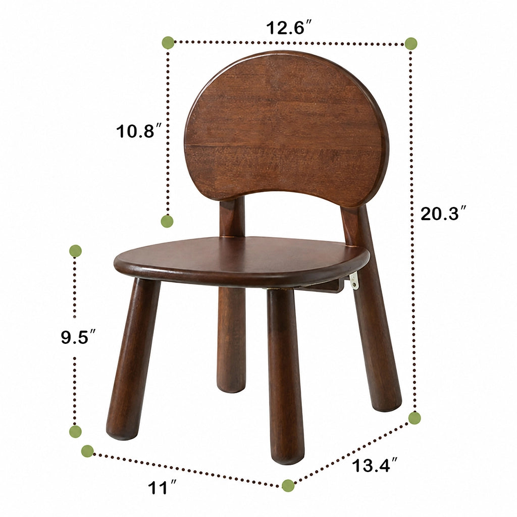 Cute Backrest Toddler Chair, Solid Rubber Wood - Image 8