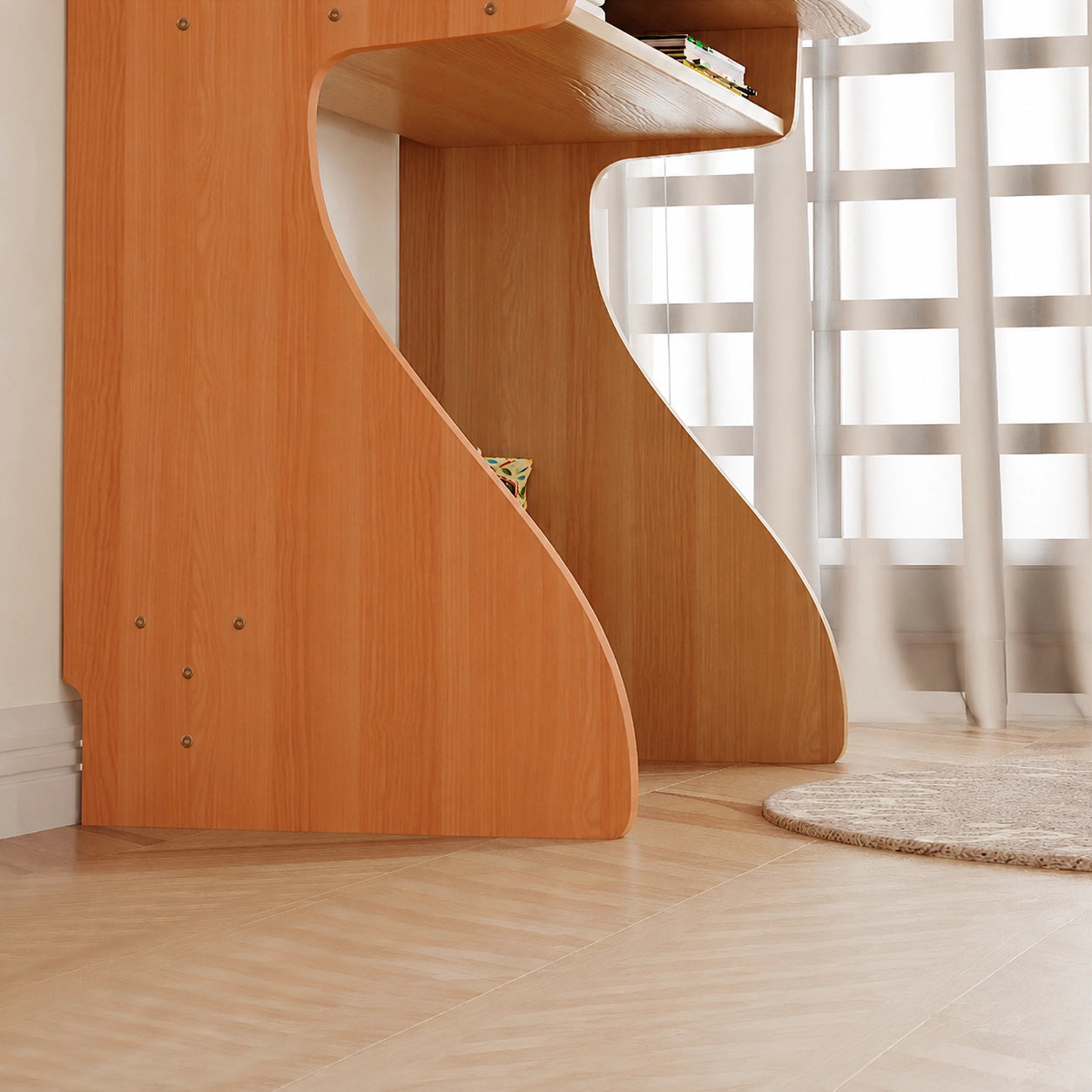 Children’s Study Desk and Adjustable Chair Set, Pine-Core Engineered Wood - Image 6