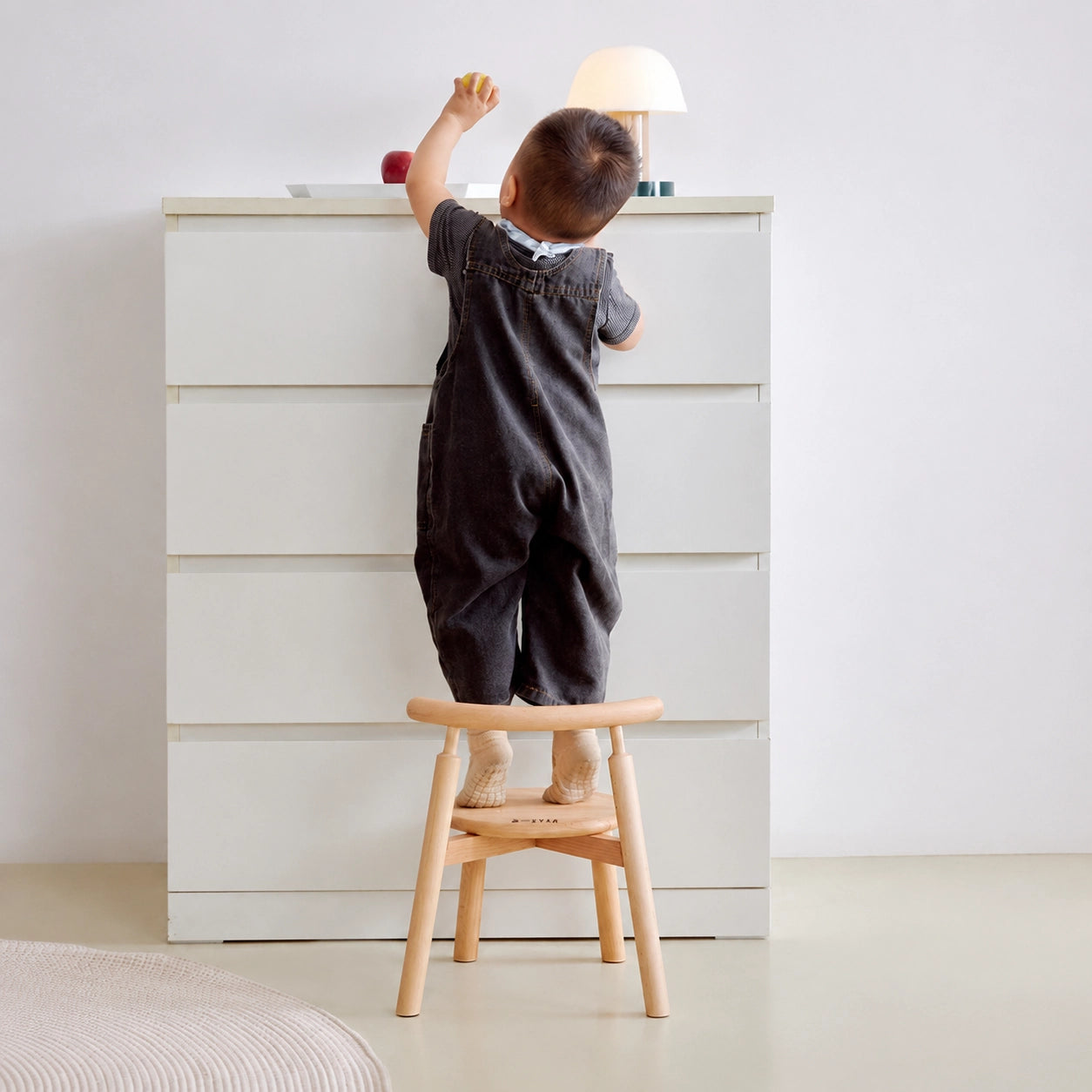 Curved Backrest Toddler Chair, Solid Beech Wood - Image 2