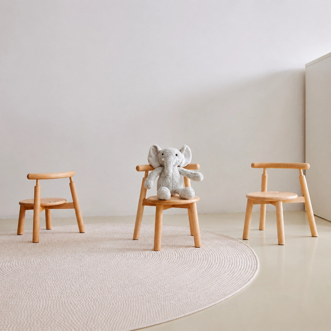Curved Backrest Toddler Chair, Solid Beech Wood - Image 3