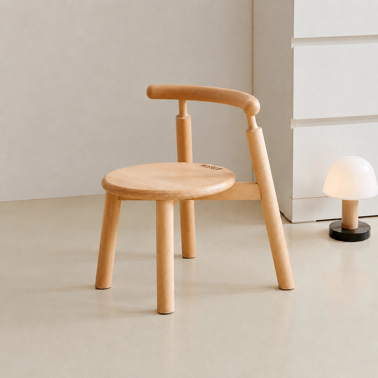 Curved Backrest Toddler Chair, Solid Beech Wood