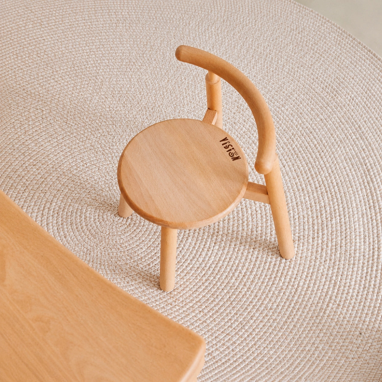 Curved Backrest Toddler Chair, Solid Beech Wood - Image 4