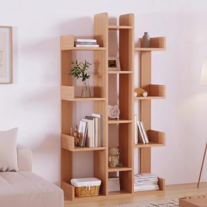 Geometric Tree Bookshelf, Solid Pine