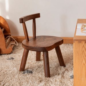 Toddler Chair with Curved Backrest, Solid Wood